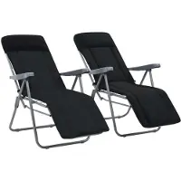 Syfax Opklapbare stoelen met kussens, 2 stuks, zwart