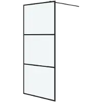 Syfax Inloopdouchewand 90x195 cm mat ESG-glas zwart