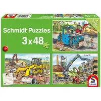 Schmidt - Legpuzzel - Mijn favoriete bouwvoertuigen - 3 x 48 stukjes - Kinderen - vanaf 4 jaar
