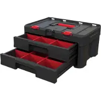 Keter Gereedschapskoffer - - Stack'N'Roll - 2 lades - Verwijderbare scheiders - 37.1 liter