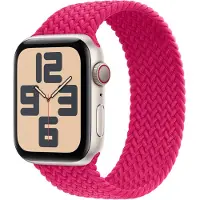 Apple Gevlochten solobandje voor de Watch | 44/45/46/49 mm - Maat 1 - Raspberry