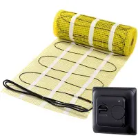 Pro-mat 1 m², Kleur thermostaat: Wit - Pro-series Complete set, 150 watt per m², met analoge thermostaat - vloerverwarming matten - vloerverwarming matten