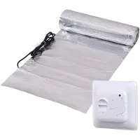 Pro-mat 22 m², Kleur thermostaat: Wit - Complete elektrische vloerverwarming folie set, 150 watt incl analoge thermostaat. - vloerverwarming matten - vloerverwarming matten