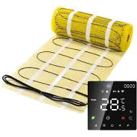 Pro-mat 7 m², Kleur thermostaat: Wit - Pro-series Complete set, wand en muur verwarming, met wifi thermostaat - vloerverwarming matten - vloerverwarming matten