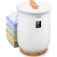 SereneLife Handdoekverwarmer – 20 liter Towel warmer met digitaal display – Instelbare verwarmingstijd van 20–90 minuten en geurhouder –33,0 × 33,0 × 48,3 cm- Wit