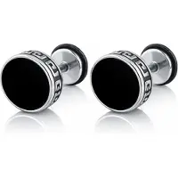 Mendes heren oorbellen Titanium Griekse Sleutel