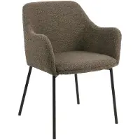 House Nordic Eetkamerstoel Melilla Bouclé Bruin- Set van 2