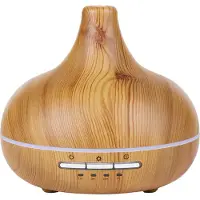 Grundig Aroma Diffuser Luchtbevochtiger 300ml- Elektrische Geurverspreider Met LED Verlichting en Timer - Aromatherapie Met Etherische Oliën - Geur Verspreider - Bamboe