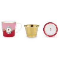 Pip studio Theeset Home Tea For One Love Birds Medallion Red-Pink