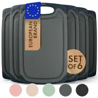 Blumtal Snijplank Kunststof Variera - BPA Vrij - 25 x 15 cm - Grijs - Set van 6