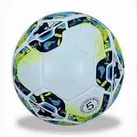 BOTC Voetbal - Maat 5 - Zachte TPU-hoes - Duurzame butyl binnenbal - Trainingsbal voor jongeren en volwassenen - Blauwgroen/Wit