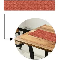 MuchoWow Tafelloper 150x30 cm - Tafelmat vinyl Patroon - Stippen - Rood - Wit - Tafeldecoratie - Tafelversiering - Keuken decoratie - Tafel versiering