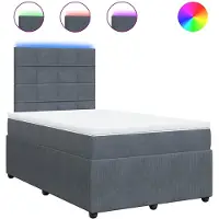 vidaXL Boxspring met matras fluweel donkergrijs 120x200 cm