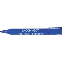 Q-CONNECT permanente marker, 2-3 mm, ronde punt, blauw 10 stuks