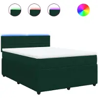 vidaXL Boxspring met matras fluweel donkergroen 160x200 cm