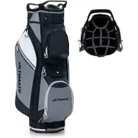 Costway golftas, lichtgewicht golfcarttas, met regenhoes, 14 vakken voor golfclubs, ook geschikt voor gebruik op golftrolleys en golfcarts, 7/8 ritsvakken