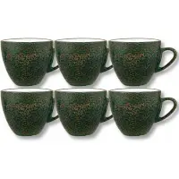 Wilmax ColorBoom Espressokopjes Groen Porselein 75ml Set van 6