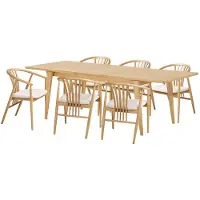 Ebuy24 Oline eethoek eettafel 6 stoelen natuur.