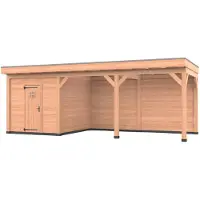 Westwood Douglas overkapping, 750 x 300, met schuur en achterwand, Comfort Premium