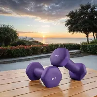 Songmics Set van 2 zeshoekige dumbbells – Neopreen – Groen – 2 kg per stuk voor thuistraining