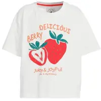 Me & My Monkey boxy T-shirt Zoe met printopdruk Wit Meisjes - maat 110/116