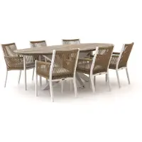 Manifesto furniture + 10% kassakorting | Manifesto Rivola/ROUGH-Y Ellips 240cm dining tuinset 7-delig