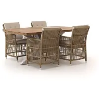 Manifesto furniture + 10% kassakorting | Manifesto Ortello/Induno deens ovaal 180cm dining tuinset 5-delig