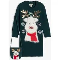 Bonprix Gebreide meisjes jurk inclusief tasje (2-dlg. set) maat 116/122