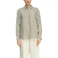 Comma Blouse olijfgroen / wit