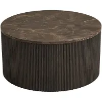 Ebuy24 Salontafel Rota - Rond Donkerbruin Marmerlook - Ø80x40cm