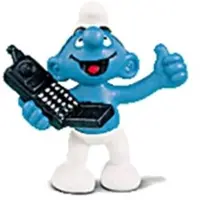 Schleich Smurf met telefoon / GSM - de smurfen - speelfiguurtje - 20438 - 5,5 cm