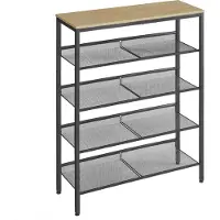 Leobert Schonenrek - SONOMA, Industriële Stijl, Stalen Frame, Kleur: Eiken Sonoma en Zwart, Voor Gang, Hal of Wachtkamer, 93 x 75 x 28 cm