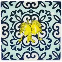 Excelsa Set van 6 Dinerborden – Amalfi | Meerkleurig Keramiek | Italiaans Design | Vaatwasser- & Magnetronbestendig 18 x 18 cm