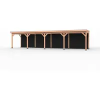 Westwood Douglas overkapping, 1200 x 250, met achterwand, Comfort Plus Zwart