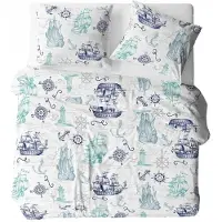 Kora Kussensloop 70x80 cm Wit/Multicolor Marine Stijl
