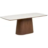 Ebuy24 Eettafel Noli - Rechthoek Travertin/Hout - 200x90x76cm