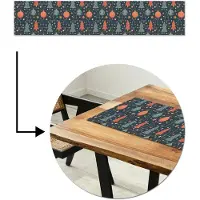 MuchoWow Tafelloper 200x40 cm - Tafelmat vinyl Illustratie - Kerst - Symbolen - Blauw - Tafeldecoratie - Tafelversiering - Keuken decoratie - Tafel versiering