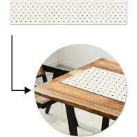 MuchoWow Tafelloper 200x40 cm - Tafelmat vinyl Hart - Dotline - Wit - Zwart - Tafeldecoratie - Tafelversiering - Keuken decoratie - Tafel versiering