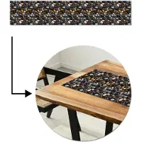 MuchoWow Tafelloper 200x40 cm - Tafelmat vinyl Geel - Kiezels - Glad - Tafeldecoratie - Tafelversiering - Keuken decoratie - Tafel versiering