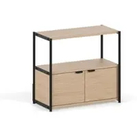 TIPTOE UNIT Eiken Wandrek - H 75-85 x W 84 cm 75 cm | Graphite Black | 1 Door