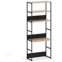 TIPTOE UNIT Eiken Bureaurek - H 180-215 x W 84 cm 215 cm | Graphite Black | Open