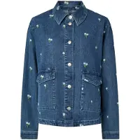Pieces Blouse 'PCFlora' blauw denim / geel / olijfgroen / wit
