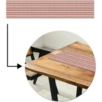 MuchoWow Tafelloper 150x30 cm - Tafelmat vinyl Nautisch - Chic - Strepen - Rood - Tafeldecoratie - Tafelversiering - Keuken decoratie - Tafel versiering
