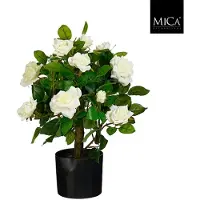 Mica Decorations Rozen in een pot - 60 x 40 cm - Wit