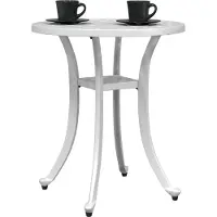 vidaXL Tuintafel Ø 48x53 cm gietaluminium wit