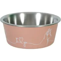 Zolux love voerbak hond roze 20,6 cm 1.7 ltr