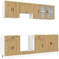 vidaXL 8-delige Keukenkastenset Kalmar bewerkt hout artisanaal eiken