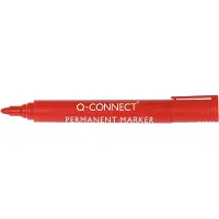 Q-CONNECT permanente marker, 2-3 mm, ronde punt, rood 10 stuks