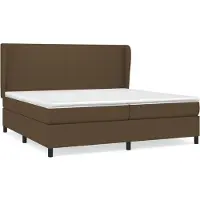 vidaXL Boxspring met matras stof donkerbruin 200x200 cm