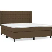 vidaXL Boxspring met matras stof donkerbruin 160x200 cm